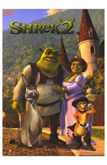 Shrek 2 Movie Poster Print featuring beloved characters from the animated film.