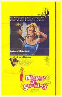 Never on Sunday Movie Poster featuring classic film art