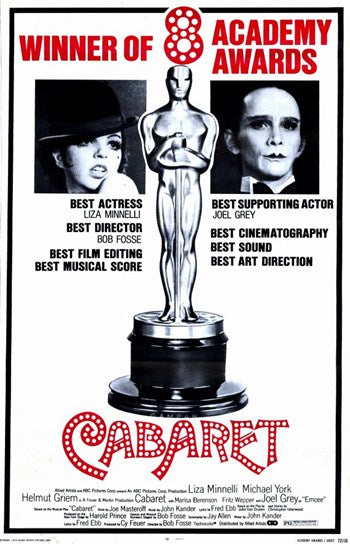 Cabaret Movie Poster Print showcasing vibrant colors and iconic imagery.