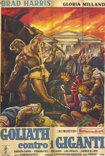 Goliath and the Giants Movie Poster Print featuring dramatic artwork.