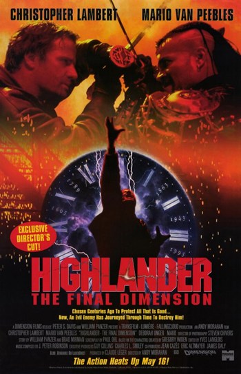 Highlander: The Final Dimension Movie Poster featuring vibrant colors and dynamic imagery.