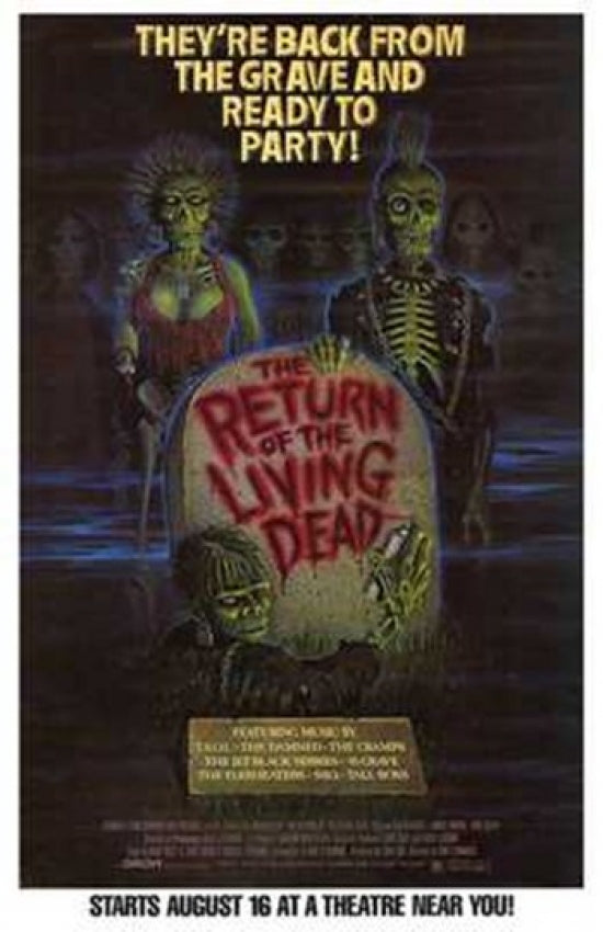 Return of the Living Dead Movie Poster Print featuring iconic horror artwork.