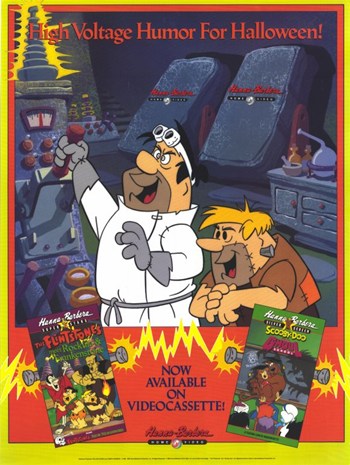 Hanna Barbera Home Video Movie Poster Print featuring classic animated characters.