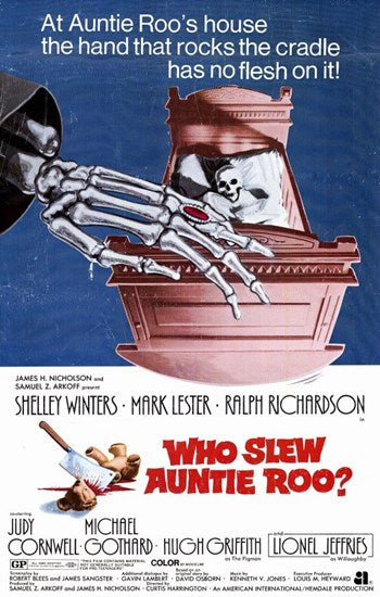 Who Slew Auntie Roo Movie Poster Print featuring vibrant colors and classic design.