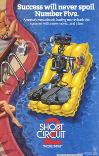 Short Circuit 2 Movie Poster Print featuring Johnny 5 in action.