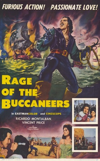 Rage of the Buccaneers Movie Poster Print featuring thrilling pirate adventure.