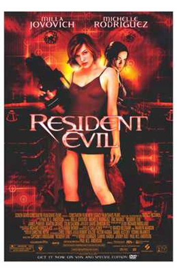 Resident Evil Movie Poster Print showcasing iconic horror imagery.