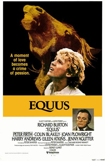 Equus Movie Poster featuring dramatic theatrical imagery