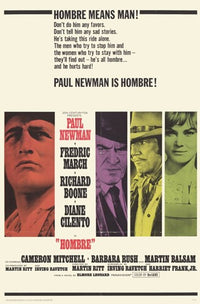 Hombre Movie Poster Print showcasing classic western film art.