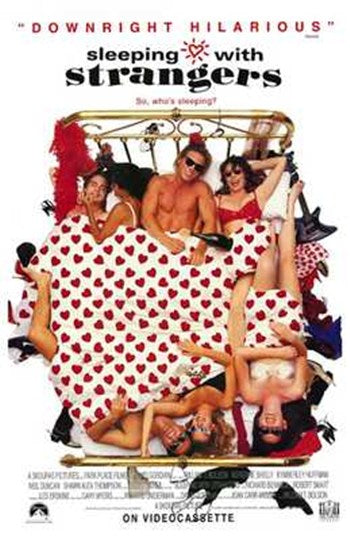 Sleeping with Strangers Movie Poster featuring vibrant colors and striking imagery.