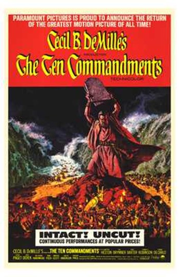 Ten Commandments Movie Poster featuring epic biblical imagery.