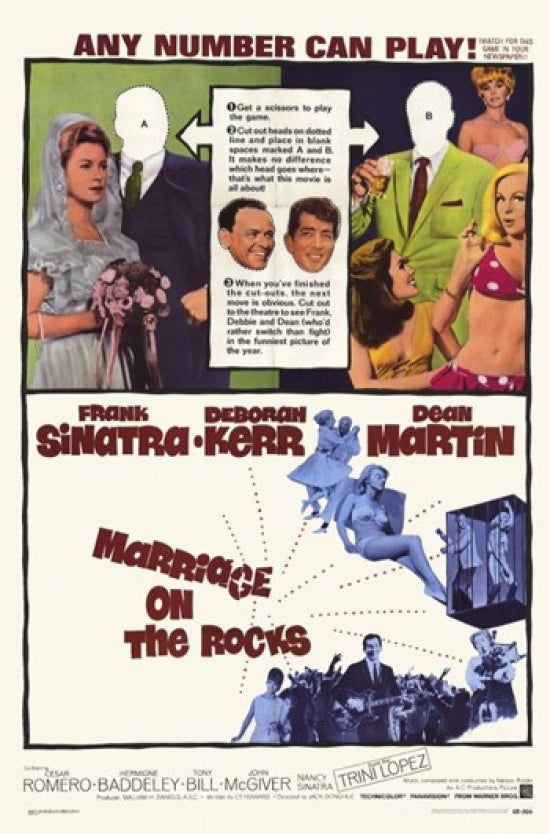 Marriage on the Rocks Movie Poster Print showcasing classic film charm.