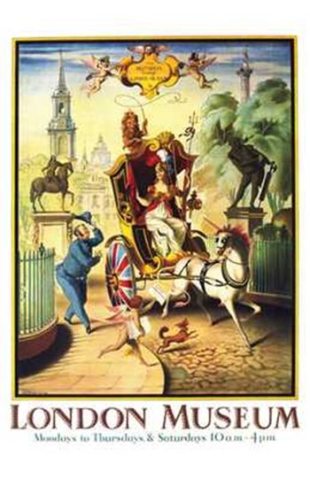 Britannia Visits the London Museum Movie Poster - A historical art piece.
