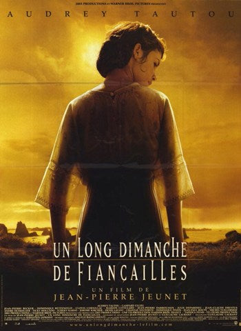 A Very Long Engagement Movie Poster featuring vibrant imagery and emotional appeal.