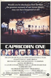 Capricorn One Movie Poster Print showcasing thrilling space exploration theme.