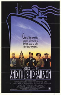 And the Ship Sails On Movie Poster - vibrant film art print.