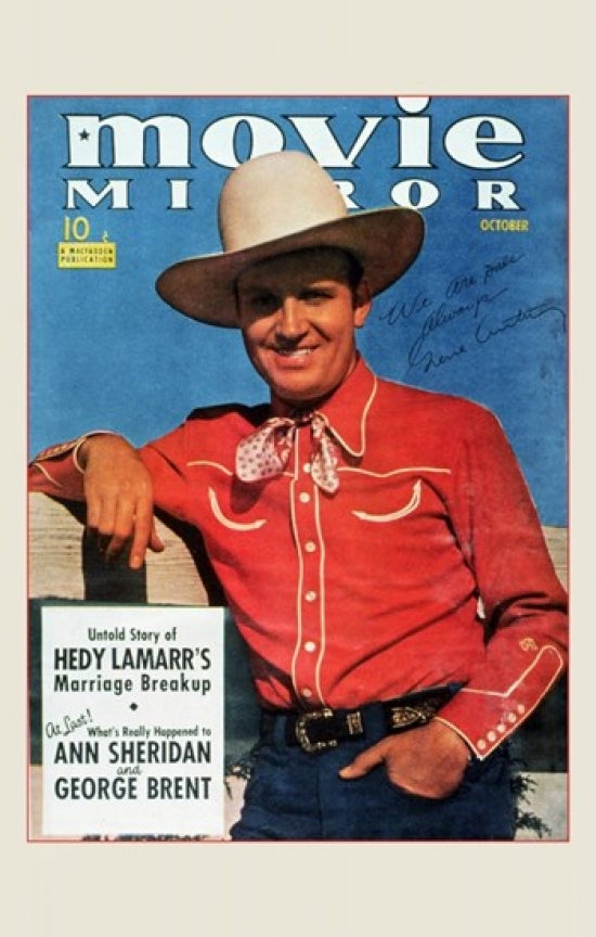 Gene Autry Movie Poster Print featuring classic Americana theme.