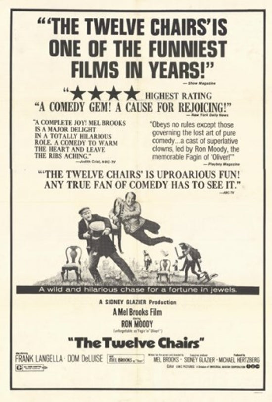 The Twelve Chairs Movie Poster Print showcasing classic film art.