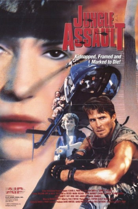 Jungle Assault Movie Poster Print featuring vibrant action imagery.