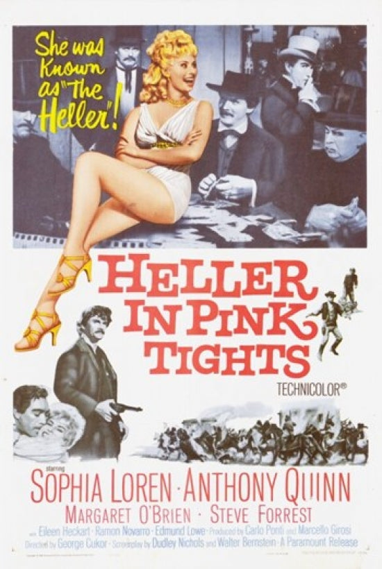 Heller in Pink Tights Movie Poster Print featuring vibrant colors and classic film imagery.