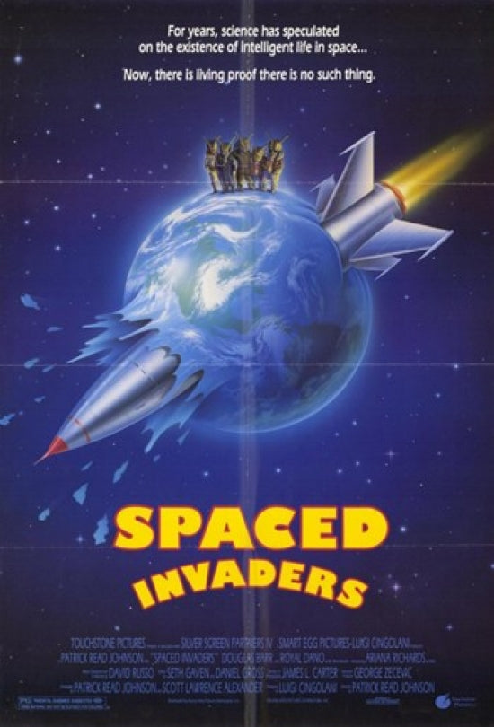 Spaced Invaders Movie Poster featuring colorful design and sci-fi elements.