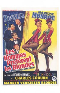 Gentlemen Prefer Blondes Movie Poster Print showcasing classic Hollywood charm.