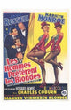 Gentlemen Prefer Blondes Movie Poster Print showcasing classic Hollywood charm.