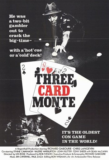Three Card Monte Movie Poster Print showcasing a street con game.