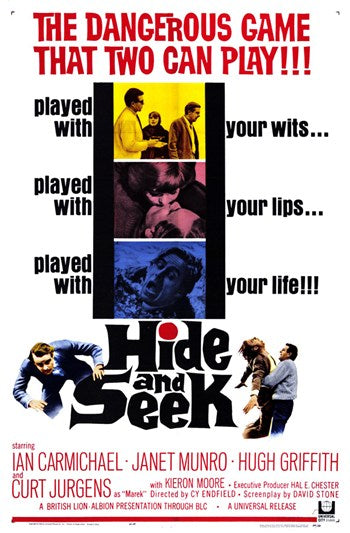 Hide and Seek Movie Poster Print featuring suspenseful artwork.