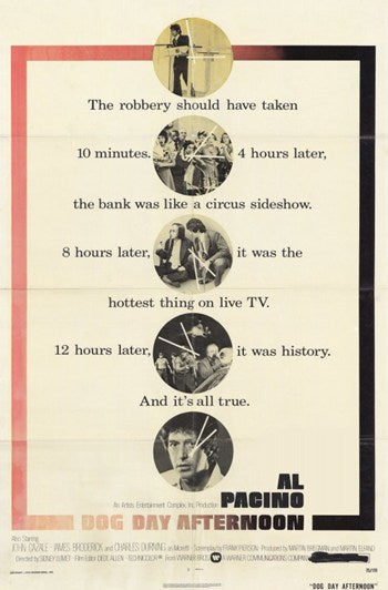Dog Day Afternoon Movie Poster Print showcasing classic film art.