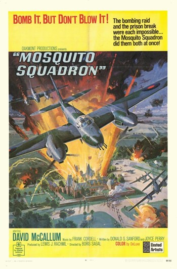 Mosquito Squadron Movie Poster featuring dramatic aerial warfare.