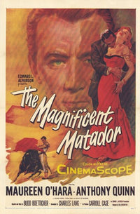 The Magnificent Matador Movie Poster Print showcasing vibrant colors and dramatic imagery.