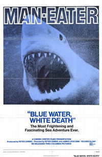 Blue Water White Death Movie Poster showcasing ocean adventure and exploration.