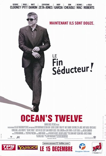 Ocean's Twelve Movie Poster Print featuring stylish heist theme.