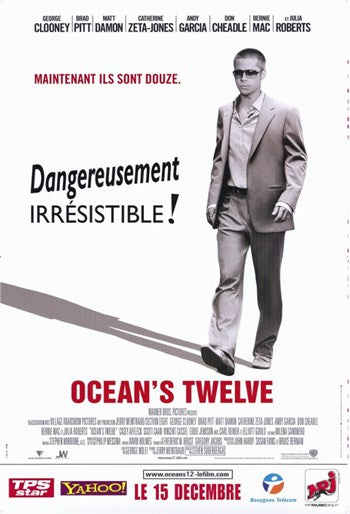 Ocean's Twelve Movie Poster Print featuring iconic characters and stylish design.