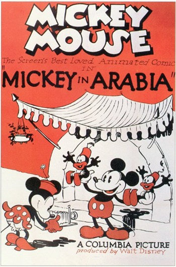 Mickey in Arabia Movie Poster featuring Mickey Mouse in a vibrant Arabian setting.