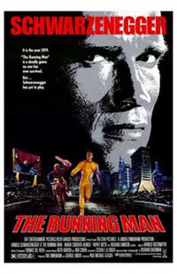 The Running Man Movie Poster Print showcasing thrilling action in vibrant colors.