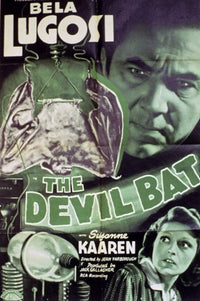 The Devil Bat Movie Poster featuring classic horror film art