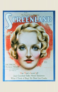 Marlene Dietrich movie poster print showcasing classic cinema elegance.