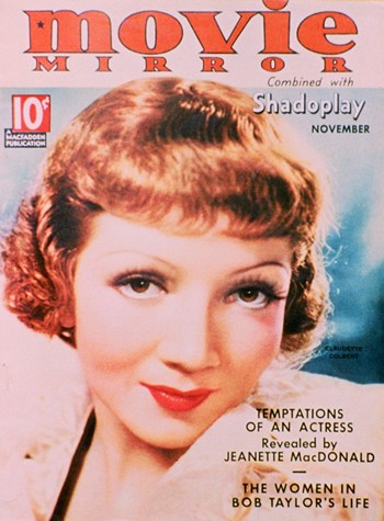 Claudette Colbert Movie Poster Print showcasing classic cinema elegance.
