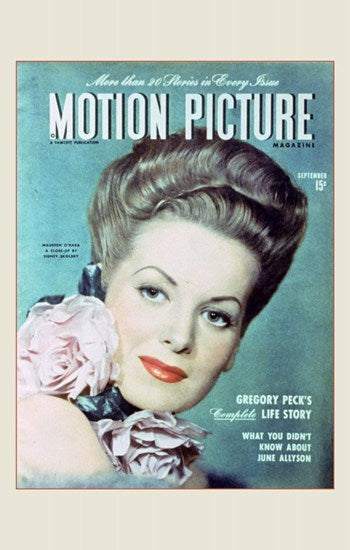 Maureen O'Hara movie poster print showcasing classic cinema beauty.