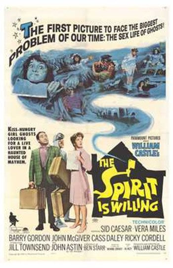 The Spirit is Willing Movie Poster Print featuring vibrant colors and cinematic design.