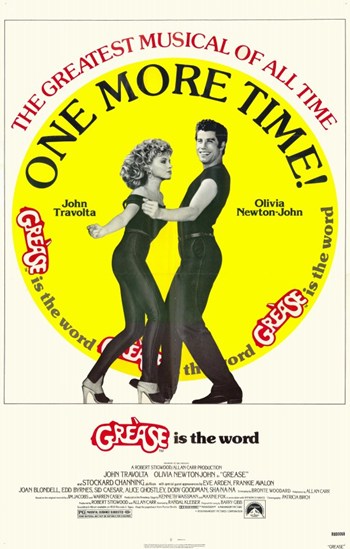 Grease Movie Poster Print featuring classic film artwork.