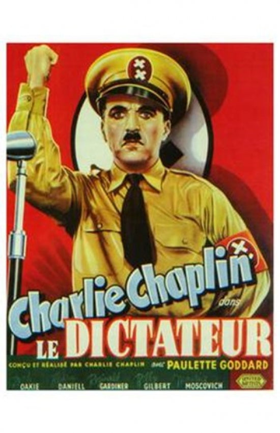 The Great Dictator Movie Poster Print featuring Charlie Chaplin