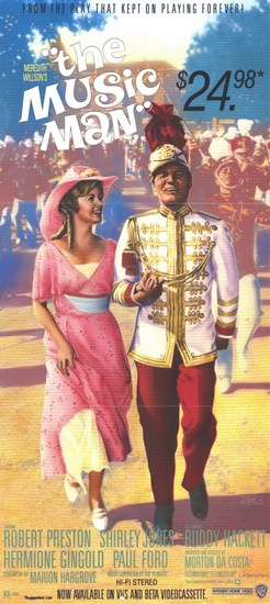 The Music Man Movie Poster Print showcasing vibrant colors and nostalgic design.