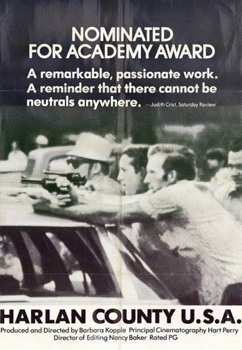 Harlan County, USA movie poster print for collectors and enthusiasts.