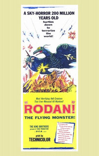 Rodan Movie Poster, Classic Sci-Fi Art Print featuring vibrant visuals.