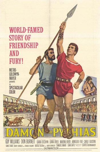 Damon and Pythias Movie Poster showcasing friendship and loyalty.