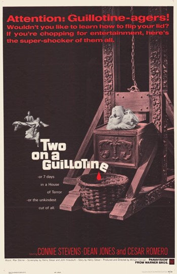 Two on a Guillotine Movie Poster Print showcasing suspenseful cinema art.