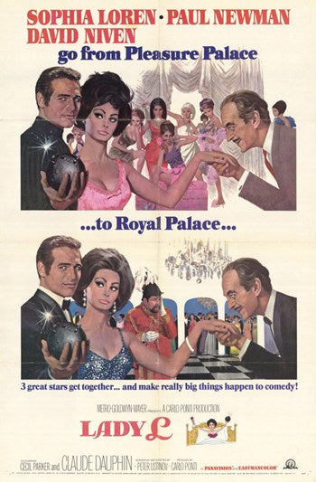 Lady L Movie Poster Print featuring elegant cinematic design.